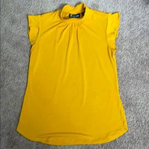 Mustard Flutter-Sleeve Top